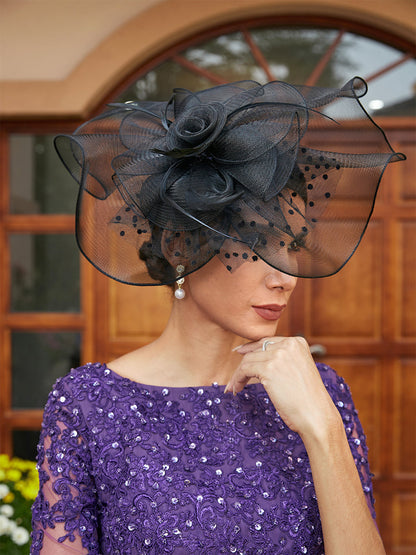 Elegante Tüll Fascinators mit Federn