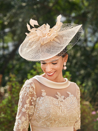 Elegante Tüll Fascinators mit Federn