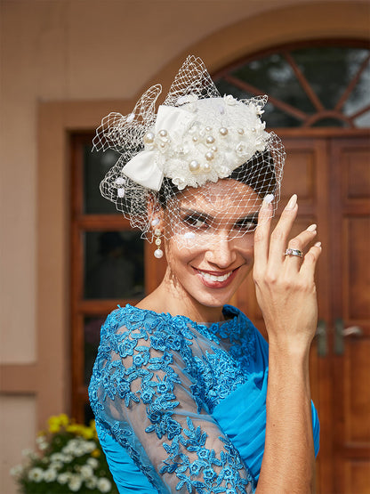 Elegante Tüll Fascinators mit Perlen