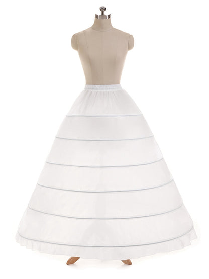 Bodenlanger Nylon-Petticoat mit 1 Etage Und 6 Reifen für Ballkleider